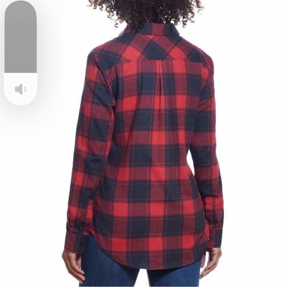 Weatherproof Red Black Plaid Long Sleeve Shirt L - Picture 2 of 9